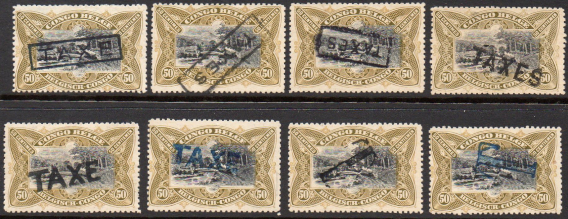 Belgian Congo Belge 50c Mols train on bridge
